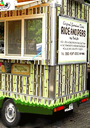 painting food truck for RICE AND PEAS